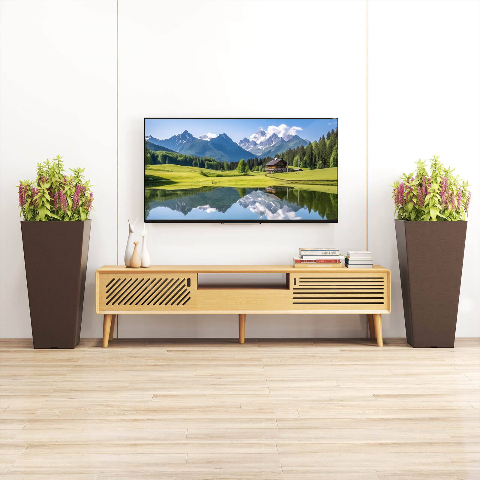 Alt View 4. Costway - Costway 22.5" Tall Square Planter Set of 2 with Removable Inner Bucket & Drainage Holes - Brown.