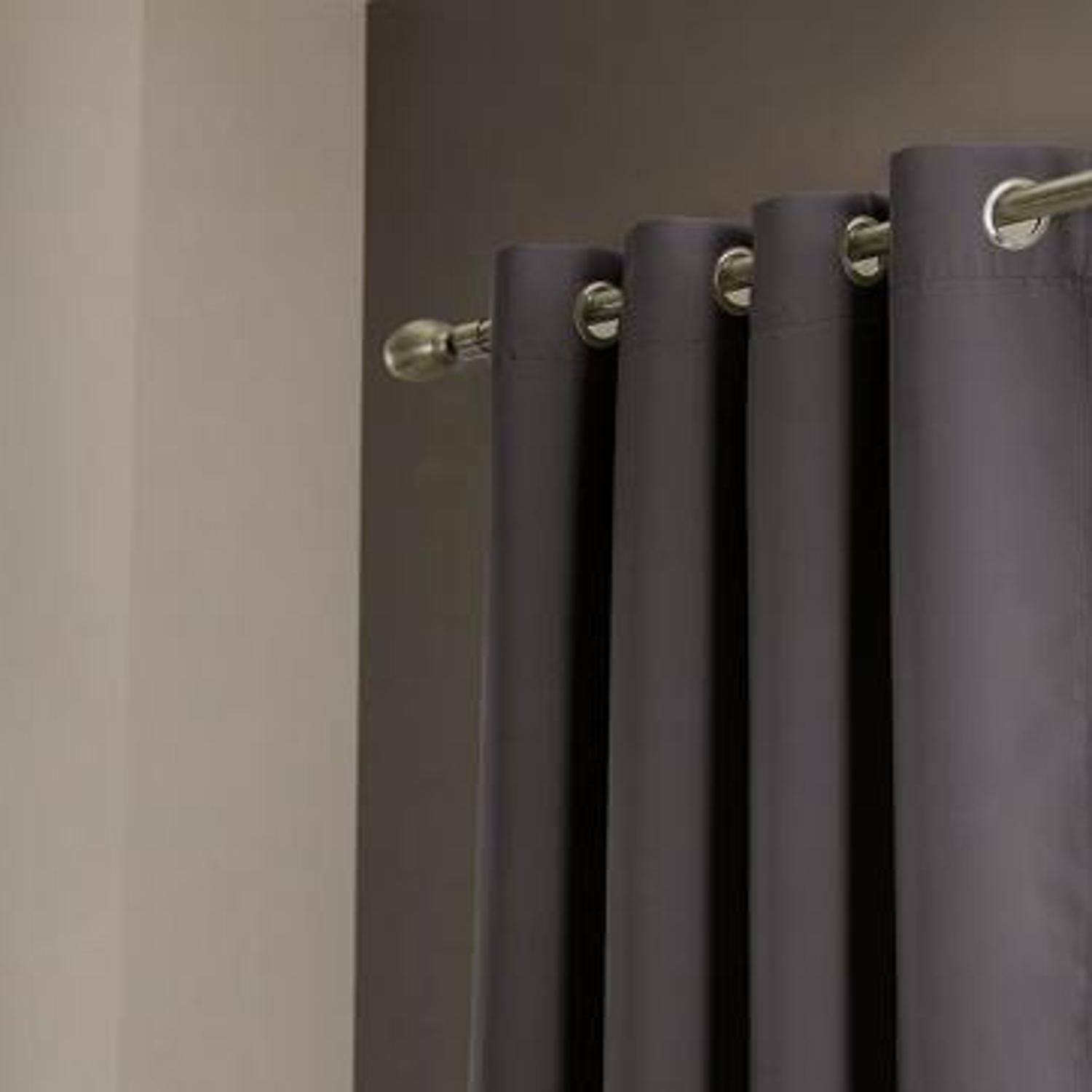 Angle. RT Designers Collection - Olivia Gray Anchorage Blackout Grommet Single Curtan Panel - 54" x 90" Charcoal - Charcoal.