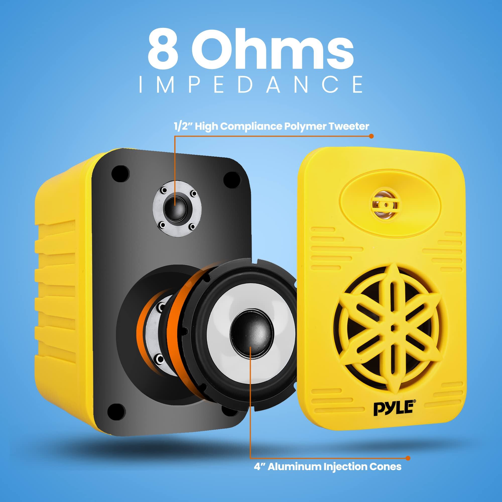 8 Ohms Impedance, 1/2" High Compliance Polymer Tweeter, Pyle 4" Aluminum Injection Cones