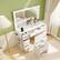 Alt View 8. Costway - Costway Vanity Desk with Mirror and Lights Storage Stool Power Outlets 3 Lighting Colors - White.