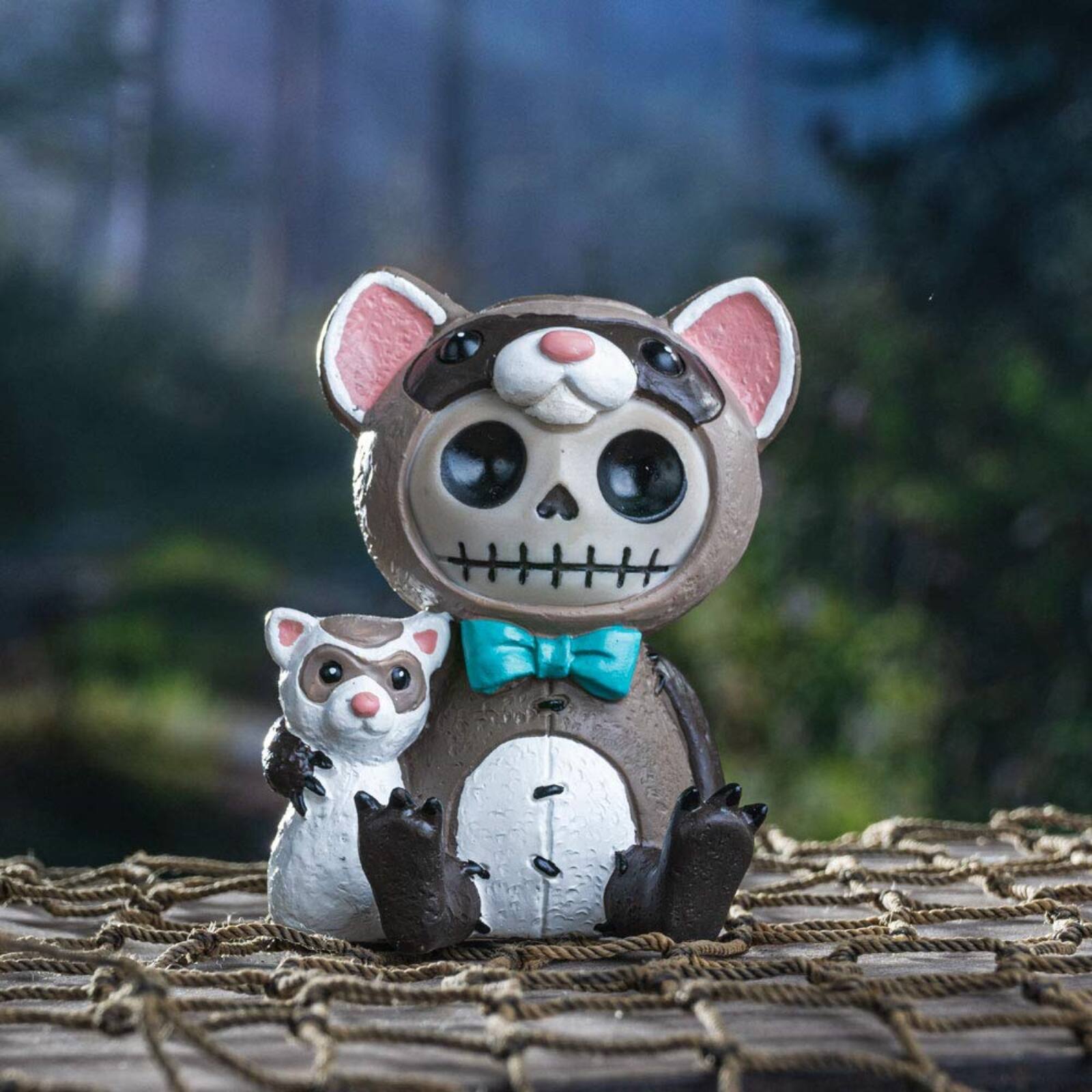 Alt View 2. Pacific Trading - Furrybones Ferris Skeleton in Ferret Costume Figurine 3 inch - Brown.