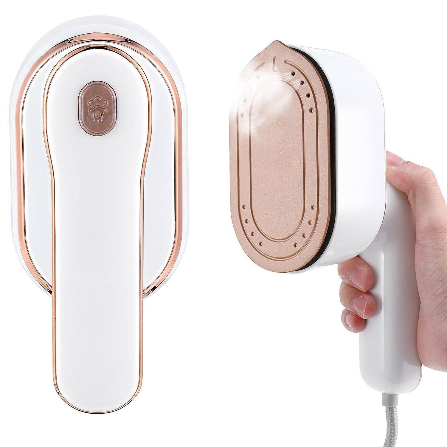 Alt View 6. Forest'nSky - 1000W Handheld Steamer with 180° Rotating Handle, 10s Heat Up, Wrinkle Remover for Home & Travel,White - White.