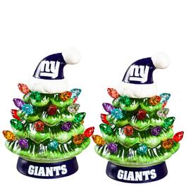 Evergreen Enterprises - New York Giants 2-Pack 4" Ceramic LED Christmas Tree Set - Multicolor