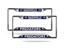 Rico Industries - Nashville Predators NHL (Set of 2) Lightweight Chrome Metal License Plate Frames - Multi