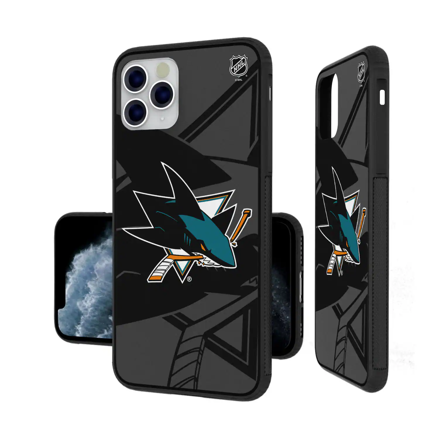 Alt View 2. Keyscaper - San Jose Sharks Bump Case with 8.2ft Drop Protection - 15 Pro - Multicolor.
