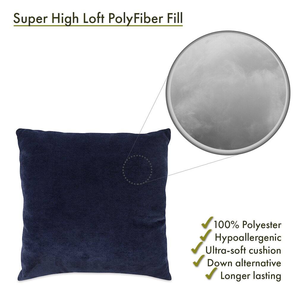 Super High Loft PolyFiber Fill

- 100% Polyester
- Hypoallergenic
- Ultra-soft cushion
- Down alternative
- Longer lasting
