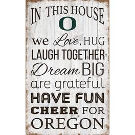 Fan Creations - Oregon Ducks 11'' x 19'' Team In This House Sign - Multicolor