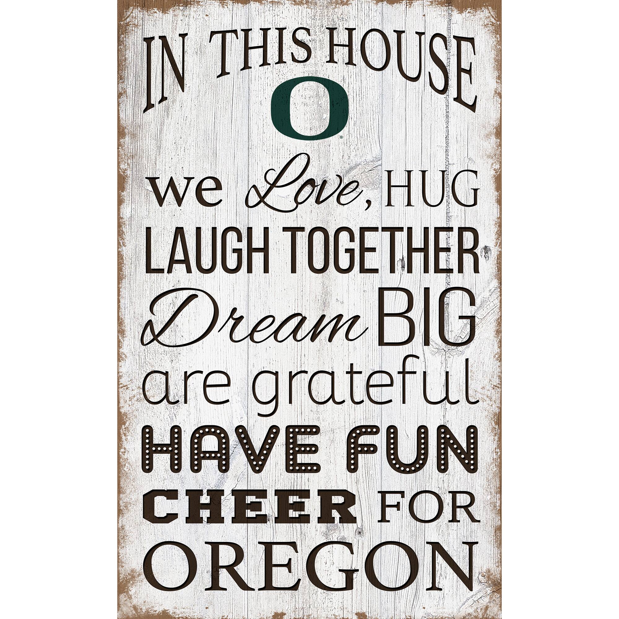 Oregon Ducks 11'' x 19'' Team In This House Sign