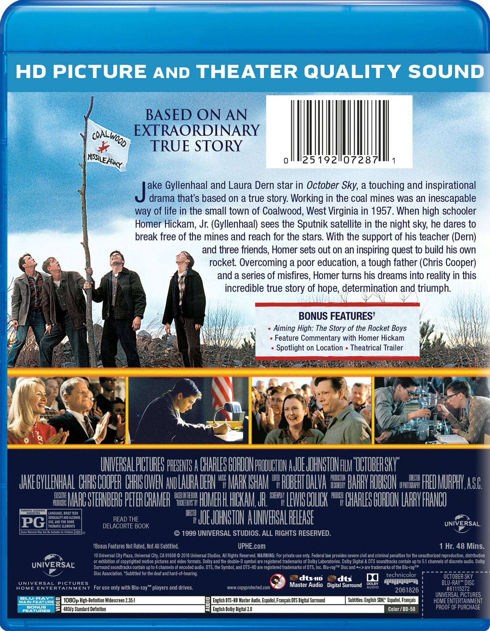 Back. October Sky [Blu-ray].