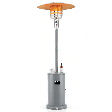 Front. SKONYON - Outdoor Propane Patio Heater with High Heat Output Wide Coverage and Durable Aluminum Frame - Gray.