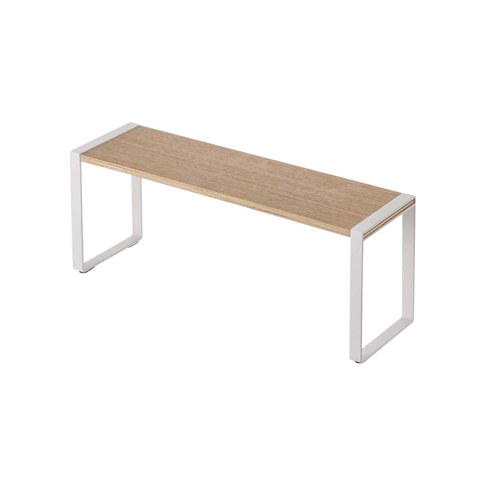 Angle. Yamazaki Home - Single-Tier Riser - Steel + Wood - White.