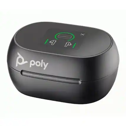 Front. HP - Poly Charging Case Poly Earbud - Black - Stereo - True Wireless - Bluetooth - 98.4 ft - 20 Hz - 20 kHz - Earbud - Black.