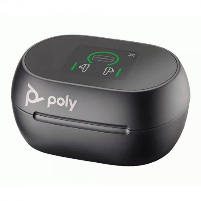 Front. HP - Poly Charging Case Poly Earbud - Black - Stereo - True Wireless - Bluetooth - 98.4 ft - 20 Hz - 20 kHz - Earbud - Black.