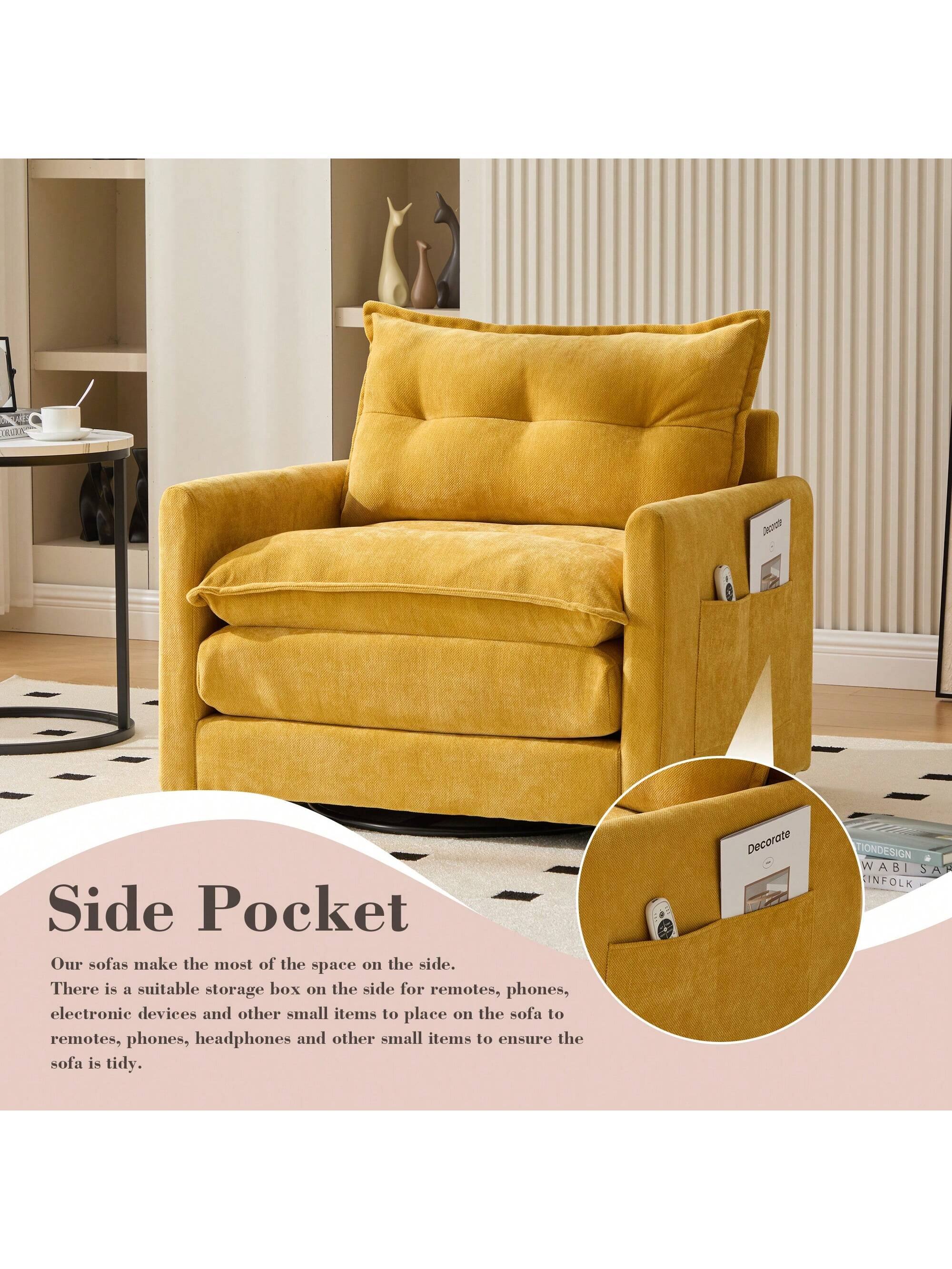 **Side Pocket**

Our sofas make the most of the space on the side. There is a suitable storage box on the side for remotes, phones, electronic devices, and other small items to place on the sofa to ensure the sofa is tidy.
