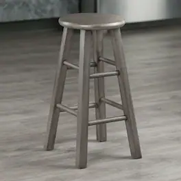 Winsome Wood - Ivy Square Leg Counter Stool - Rustic Gray