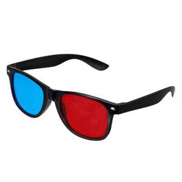Unique Bargains - 3D Viewing Glasses, Plastic 3D Movie Glass for TV Anaglyph Stereoscopic Projection Video Game, 5.7" Black Frame - Red Blue