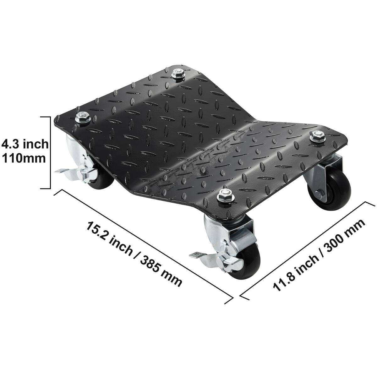 4.3 inch 110mm  
15.2 inch / 385 mm  
11.8 inch / 300 mm