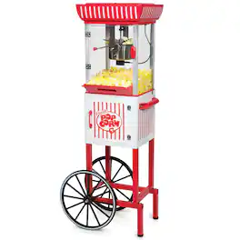 Nostalgia - 2.5-oz., 10-Cup Popcorn Cart, 48-in. - Popcorn Cart - Red/White