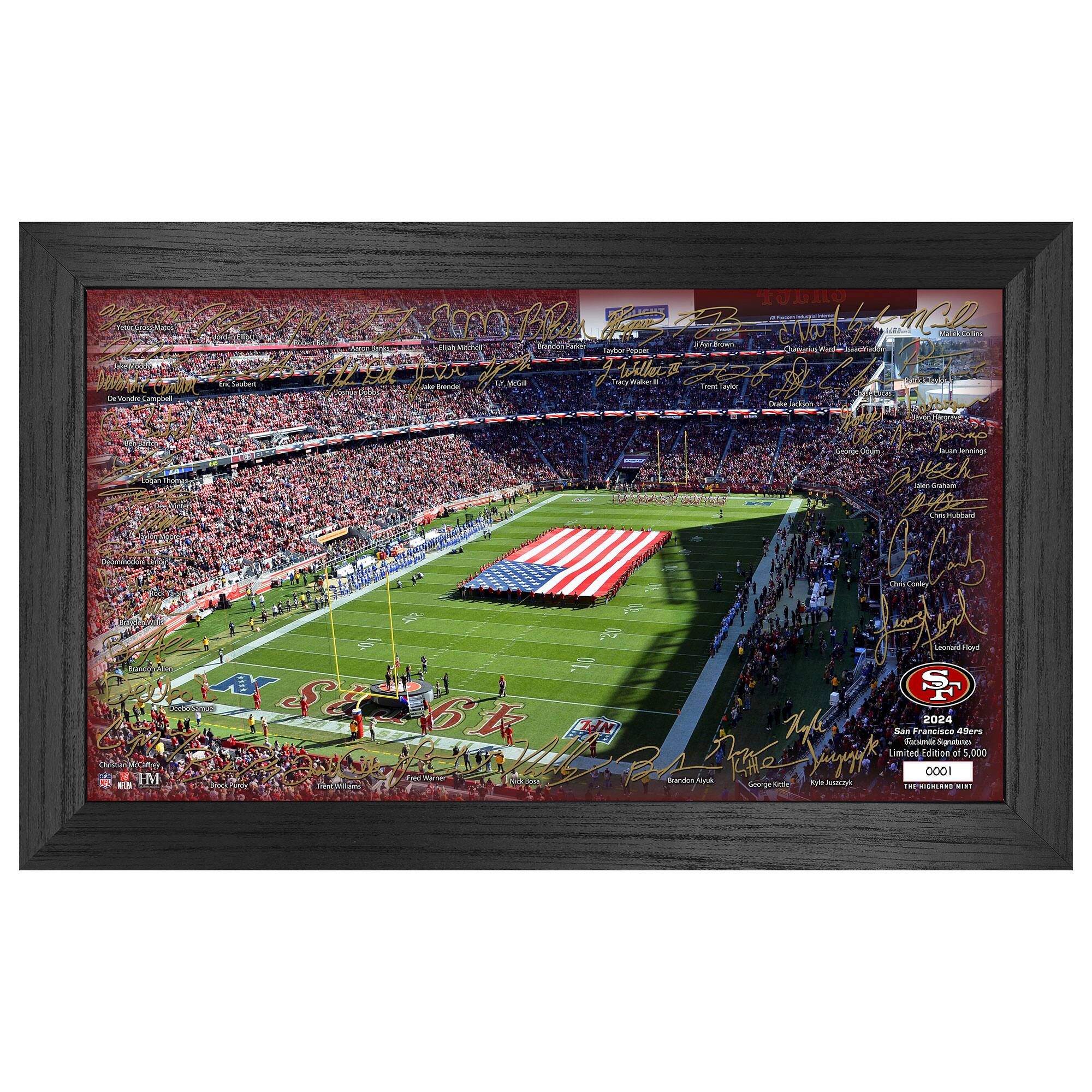 San Francisco 49ers 12" x 20" 2024 Signature Gridiron Panoramic Framed Photo