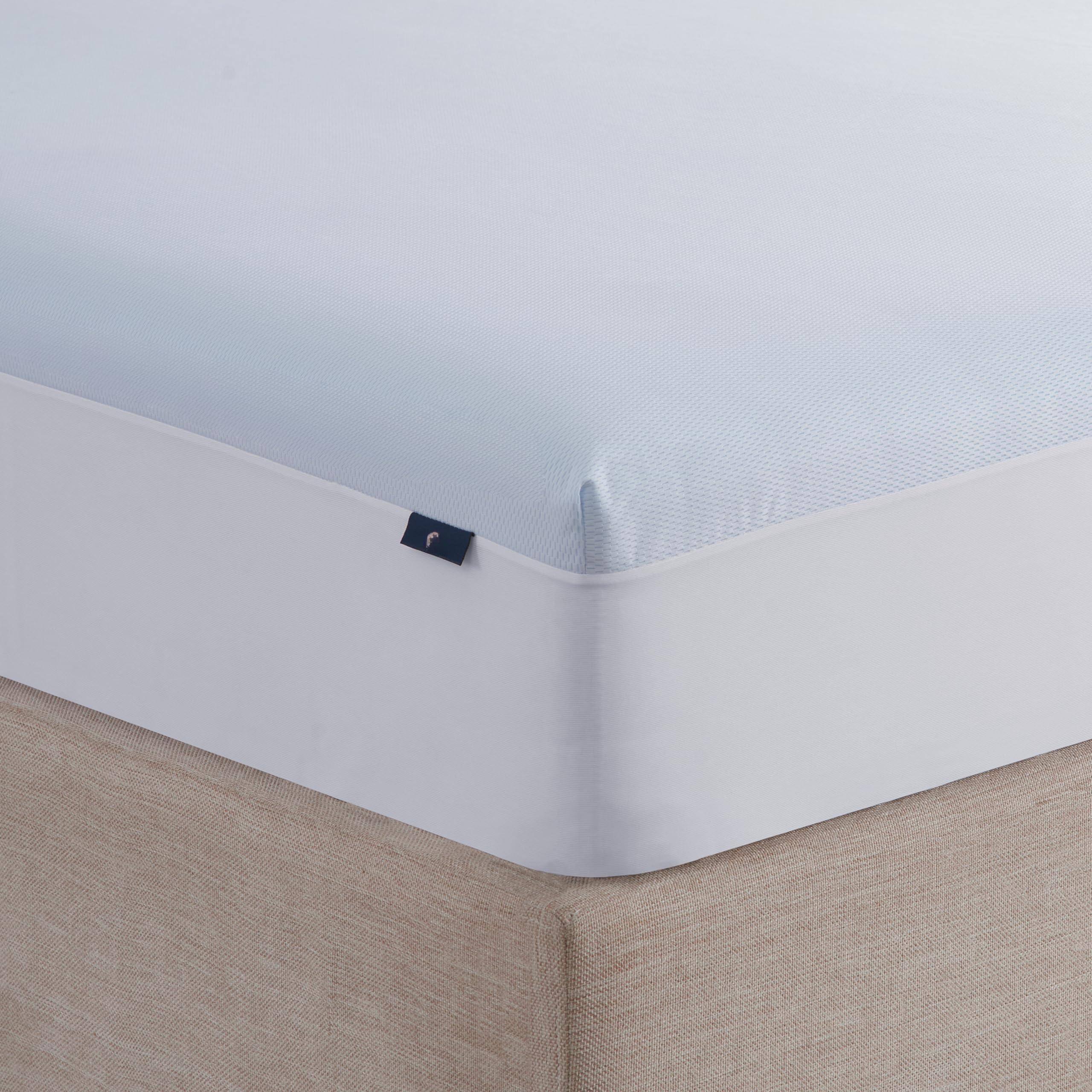 Left. Comfort Essence - Cool Air Waterproof Mattress Protector 54 X 75 Soft And Breathable Mesh Topper 18 Elastic Deep Pocket For - Blue.