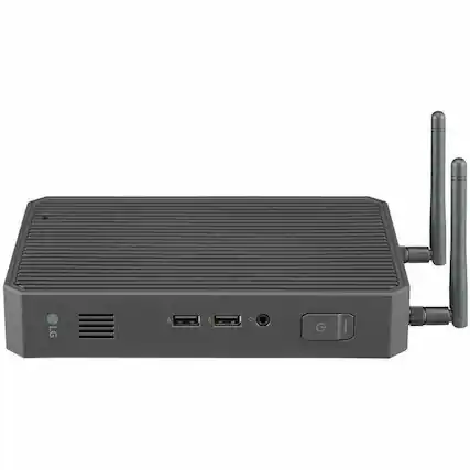 Front. LG - LG CQ601N-6P Thin Client - Intel Pentium N6005 Quad-core (4 Core) 2 GHz - 8 GB RAM - 16 GB Flash - Gigabit Ethernet - Black.