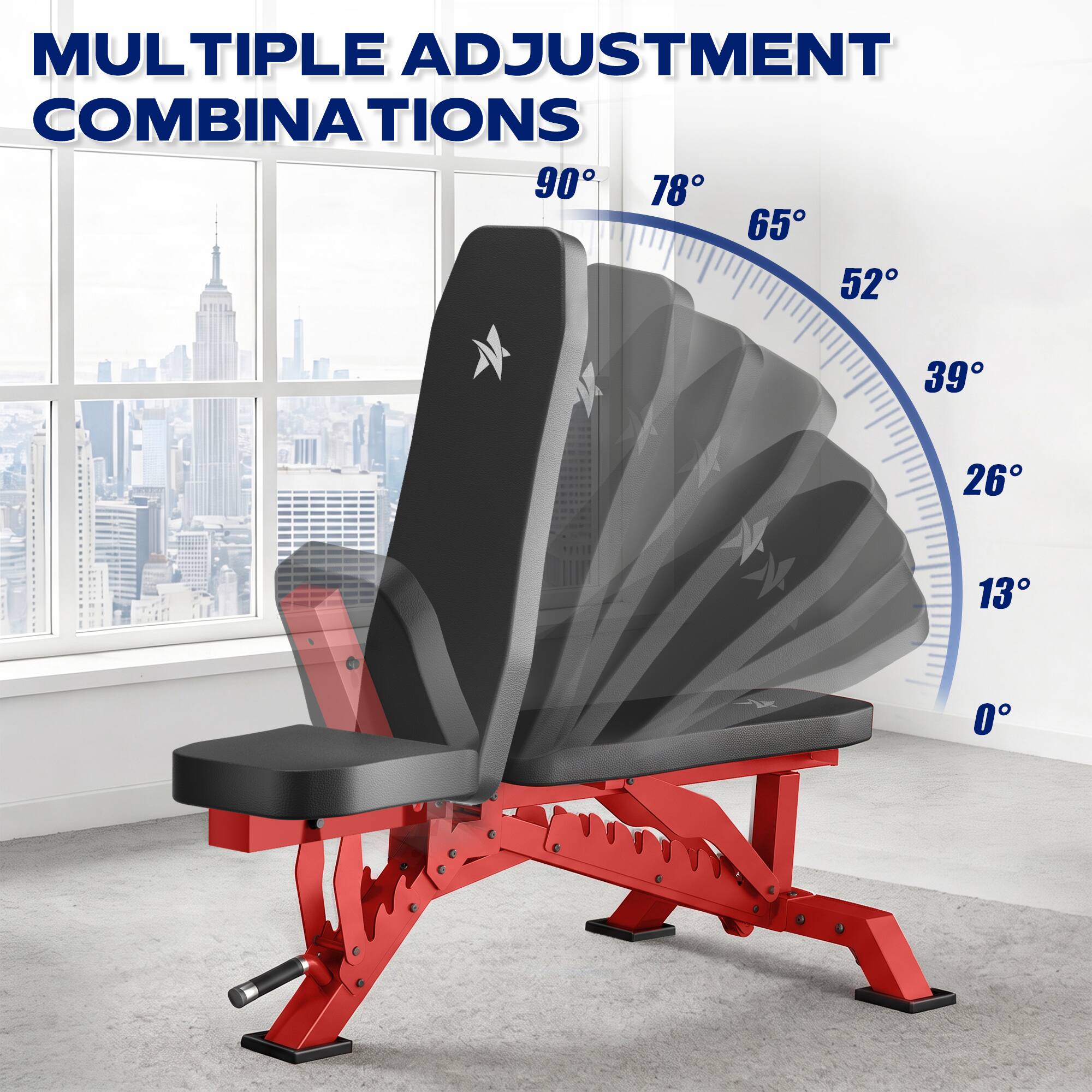 MULTIPLE ADJUSTMENT COMBINATIONS  
90° 78° 65° 52°  
39° 26° 13° 0°