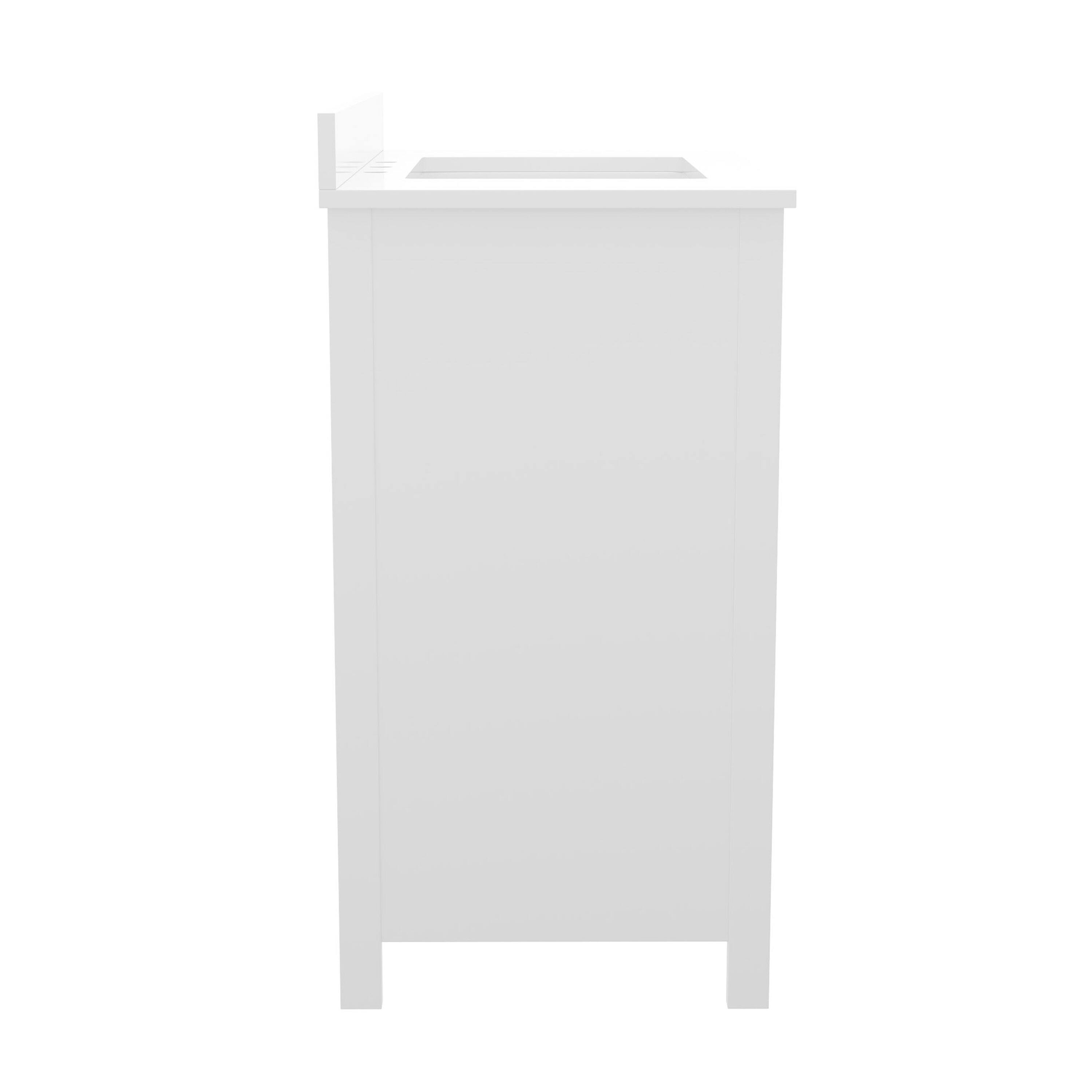 Left. Flash Furniture - Vega 48 Inch Bathroom Vanity with Sink, Storage Cabinet with Soft Close Doors, and 9 Drawers, Carrara Marble Finish Coun - White.