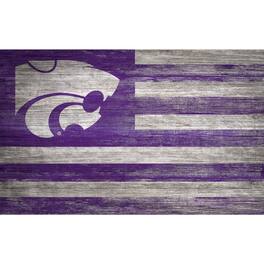 Fan Creations - Kansas State Wildcats 11'' x 19'' Distressed Flag Sign - Multicolor