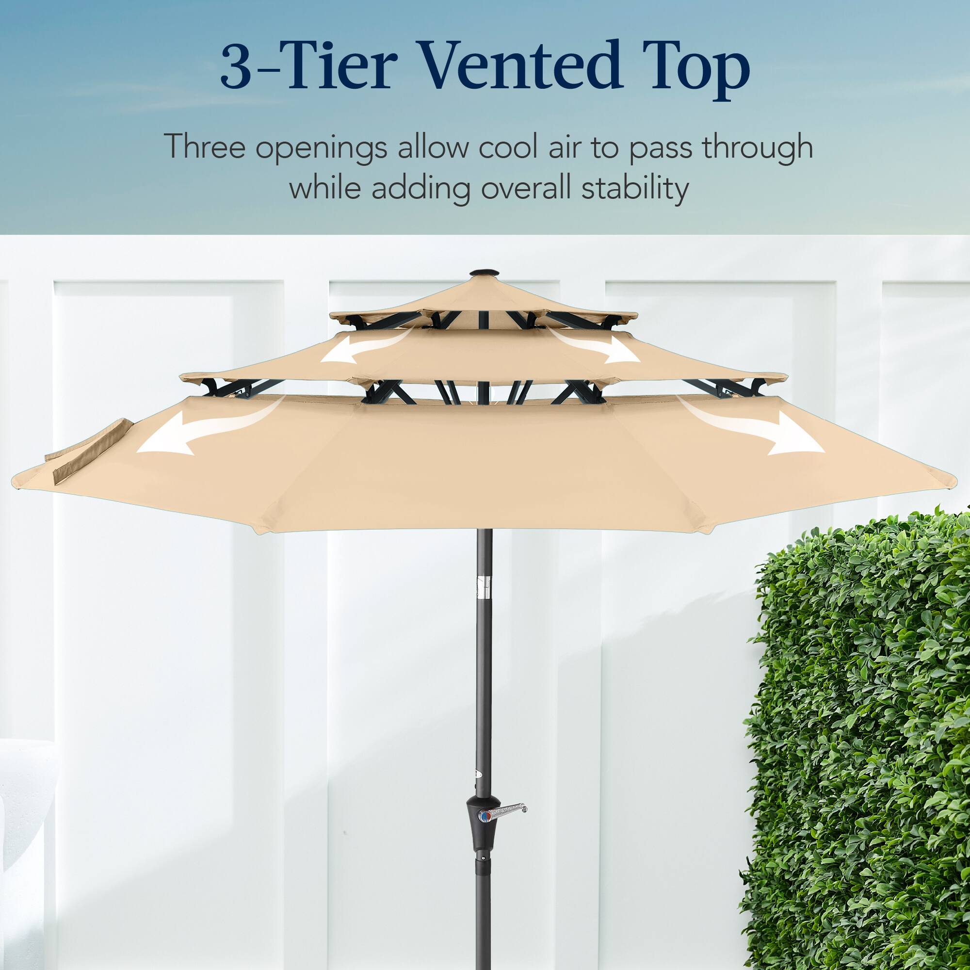 3-Tier Vented Top

Three openings allow cool air to pass through while adding overall stability.