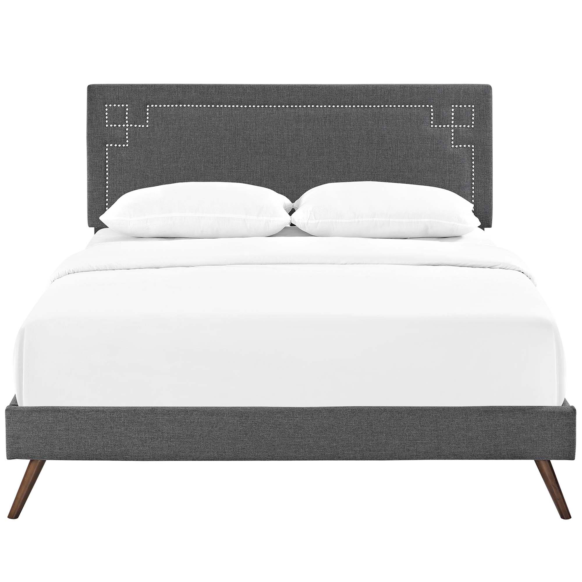 Alt View 1. Modway - Celine Channel Tufted Performance Velvet Twin Platform Bed - Red.