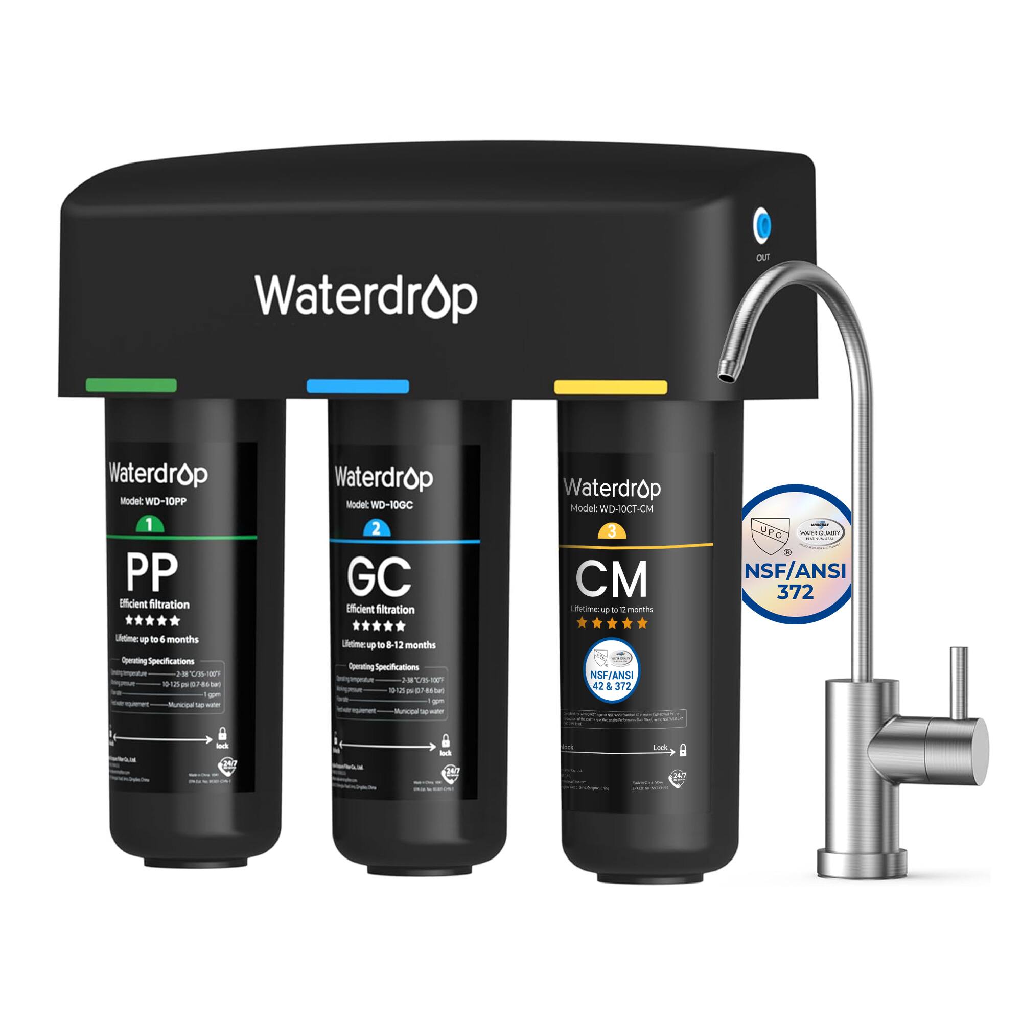 Waterdrop - TSB-CM Under Sink Water Filter System - Black