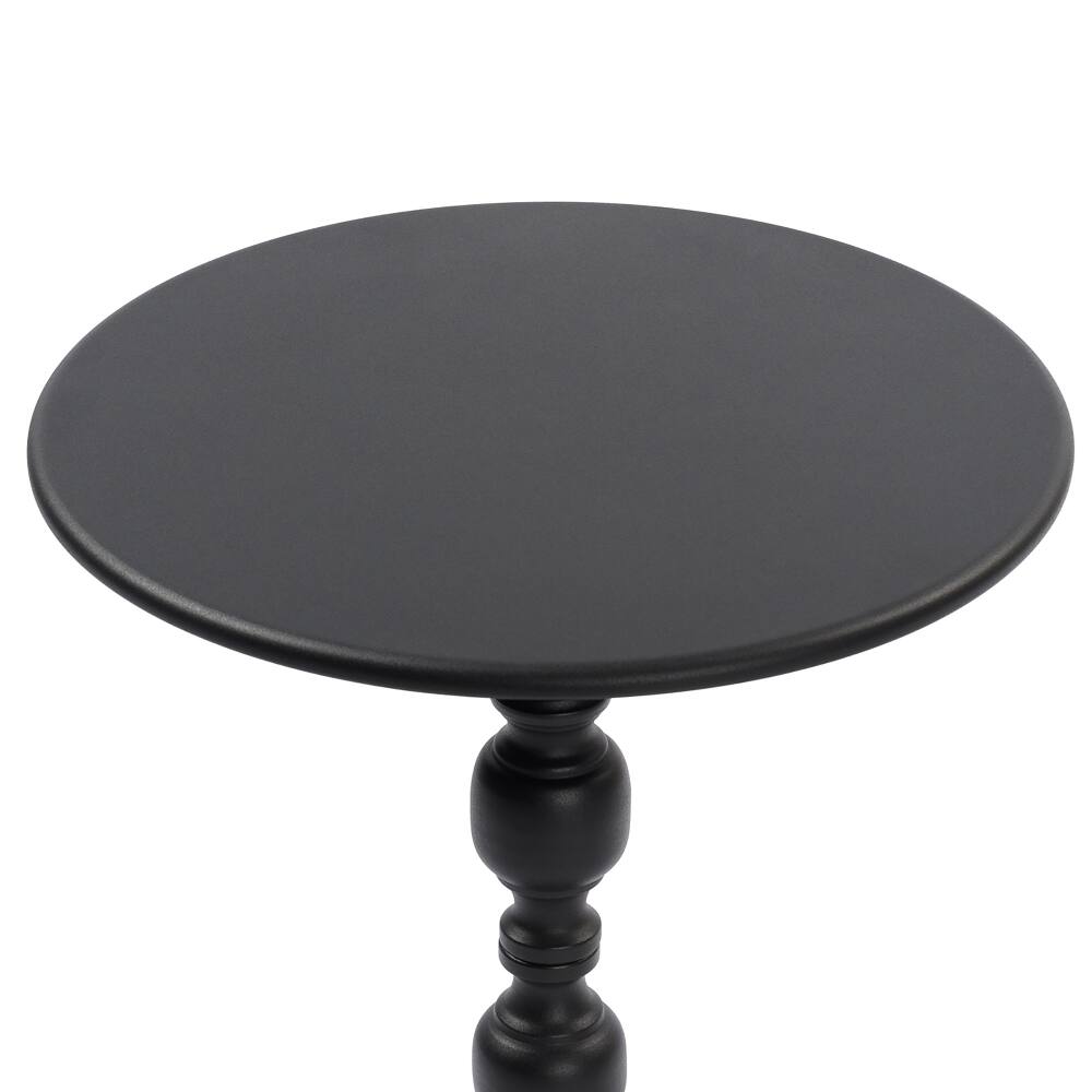 Alt View 1. Loheer - Loheer Vintage Metal Coffee Table Round Side Table for Sofa Bedside Nightstand Small Space Accent Table Black Iron - Black.