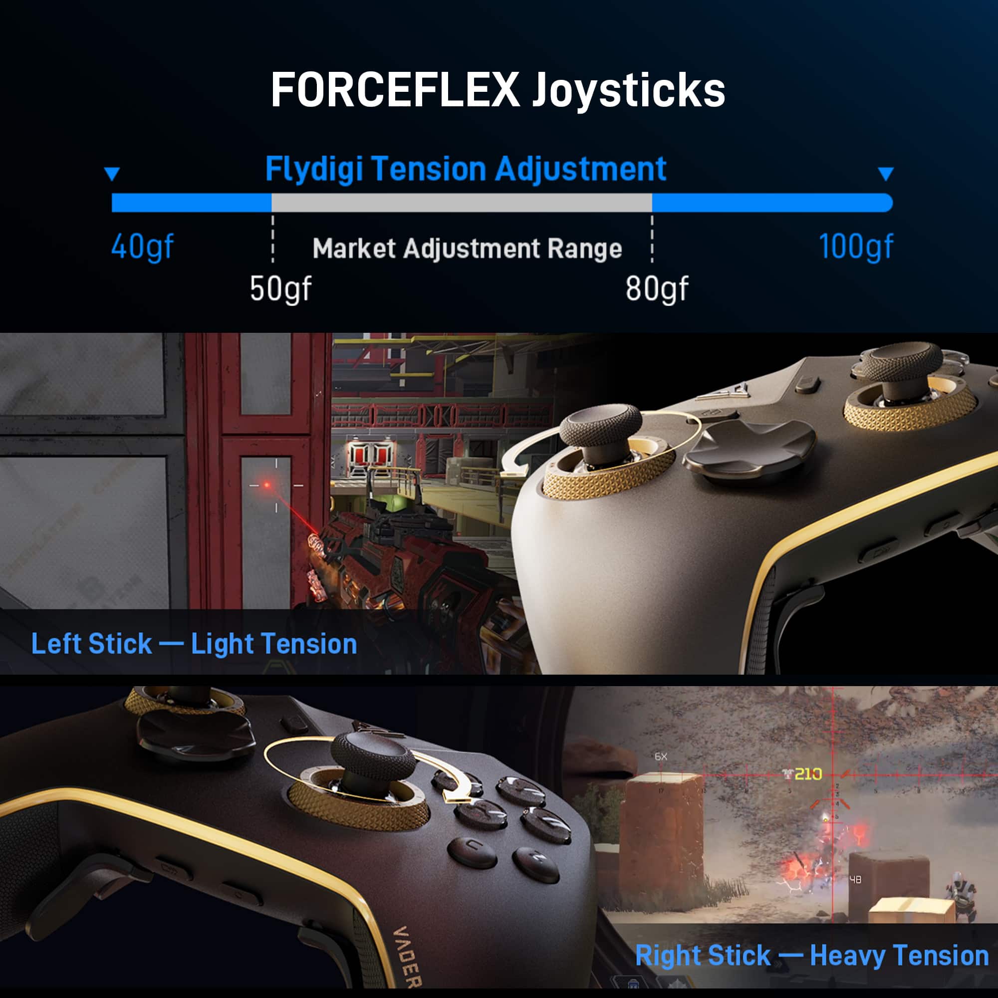 FLYDIGI Vader 5 Pro PC Controller, FORCEFLEX Joysticks, 3ms Ultra