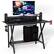 Front. Costway - All-In-One Professional Gaming Desk with Headphone Storage and Power Outlet - Black.