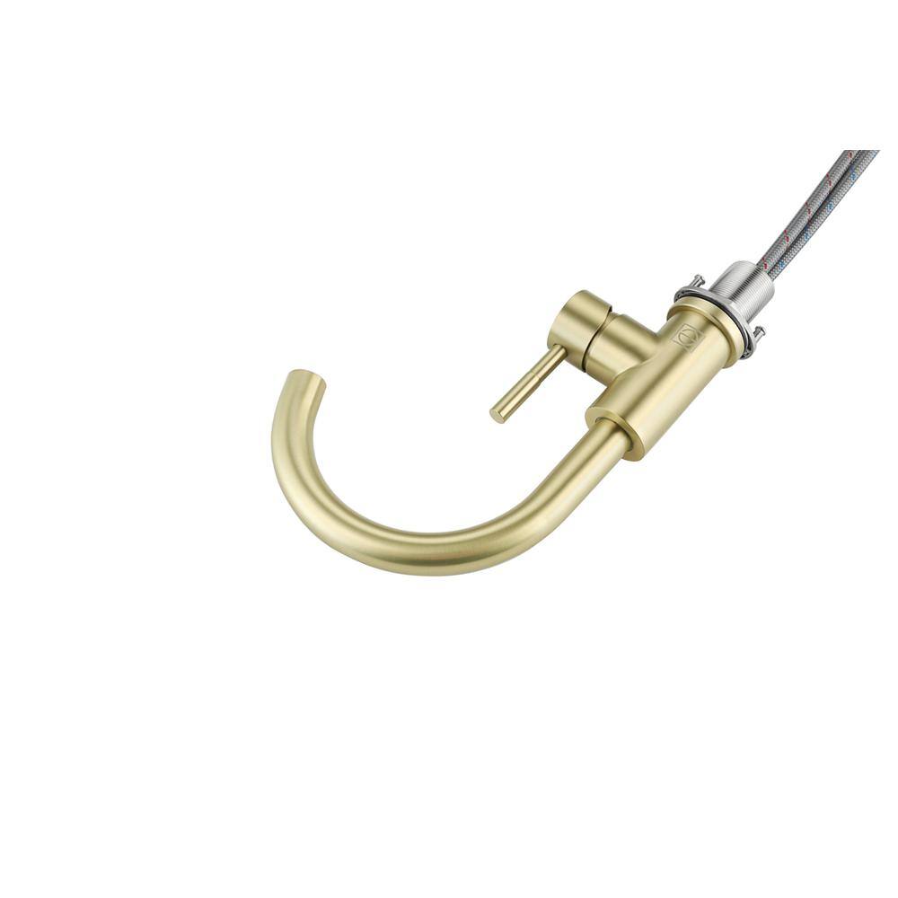 Back. Elegant Kitchen and Bath - Louis Single Hole Single Handle Bathroom Faucet in Brushed Gold - Brushed Gold.