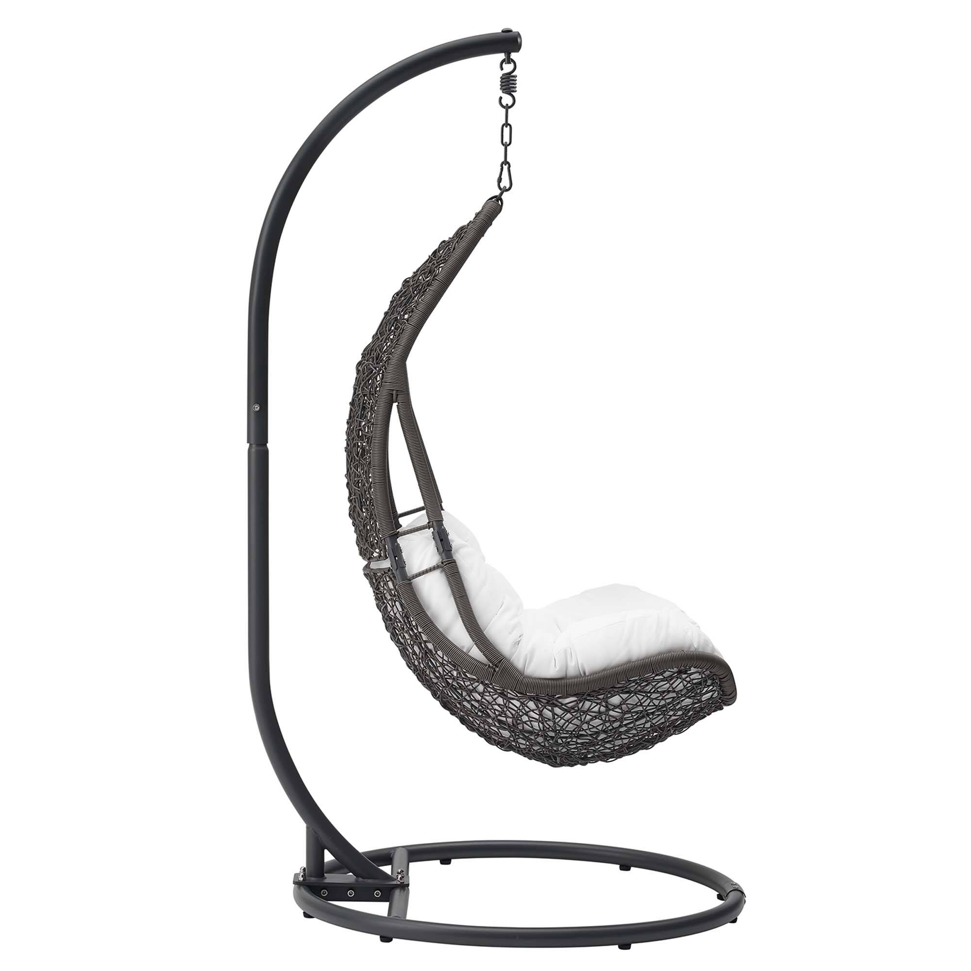 Alt View 1. Modway - Abate Wicker Rattan Outdoor Patio Swing Chair by Modway - Gray White.