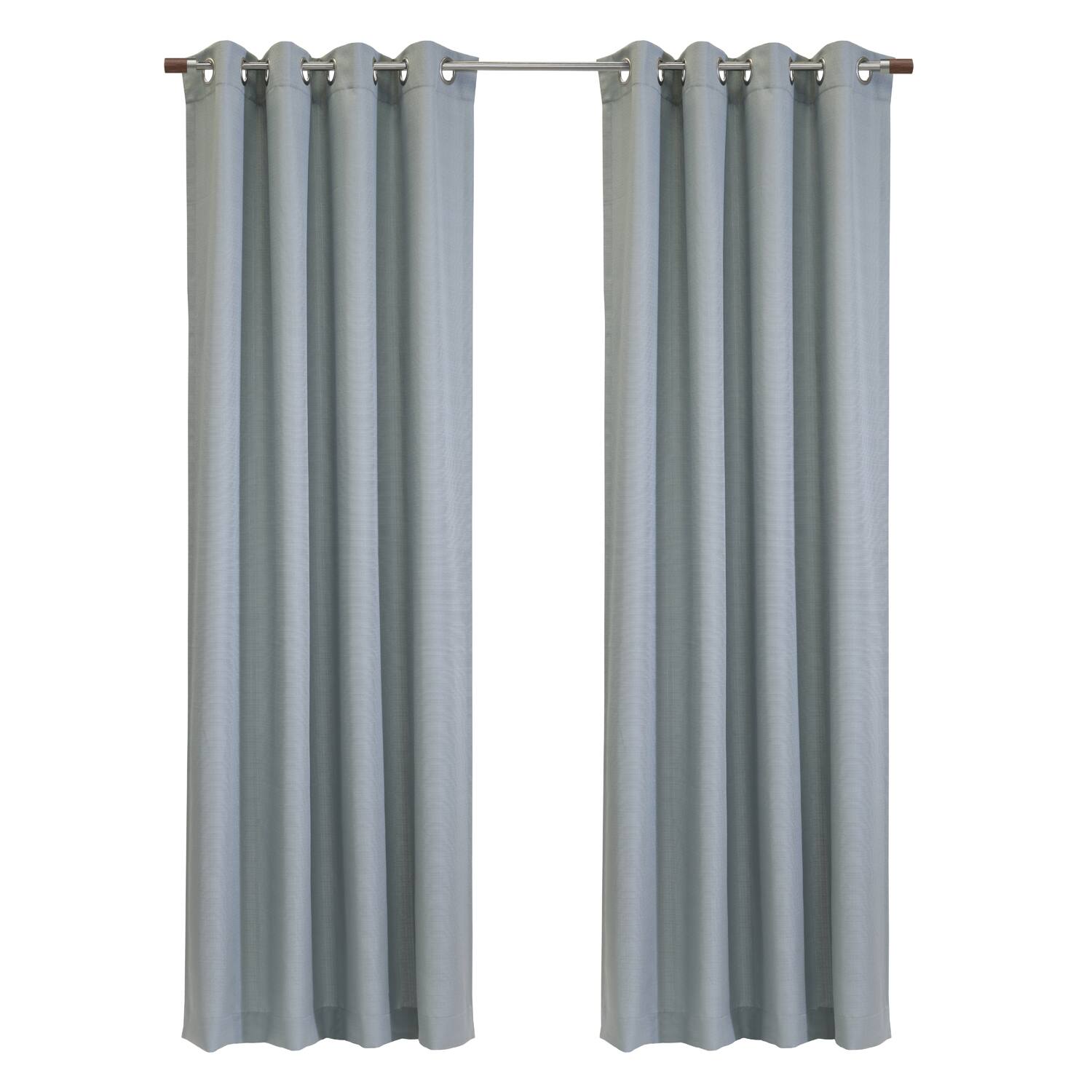 Front. Commonwealth Home Fashions - Habitat 100% Polyester Jamie Light Filtering Machine washable Grommet Curtain Panel 52" x 95" Blue - Blue.