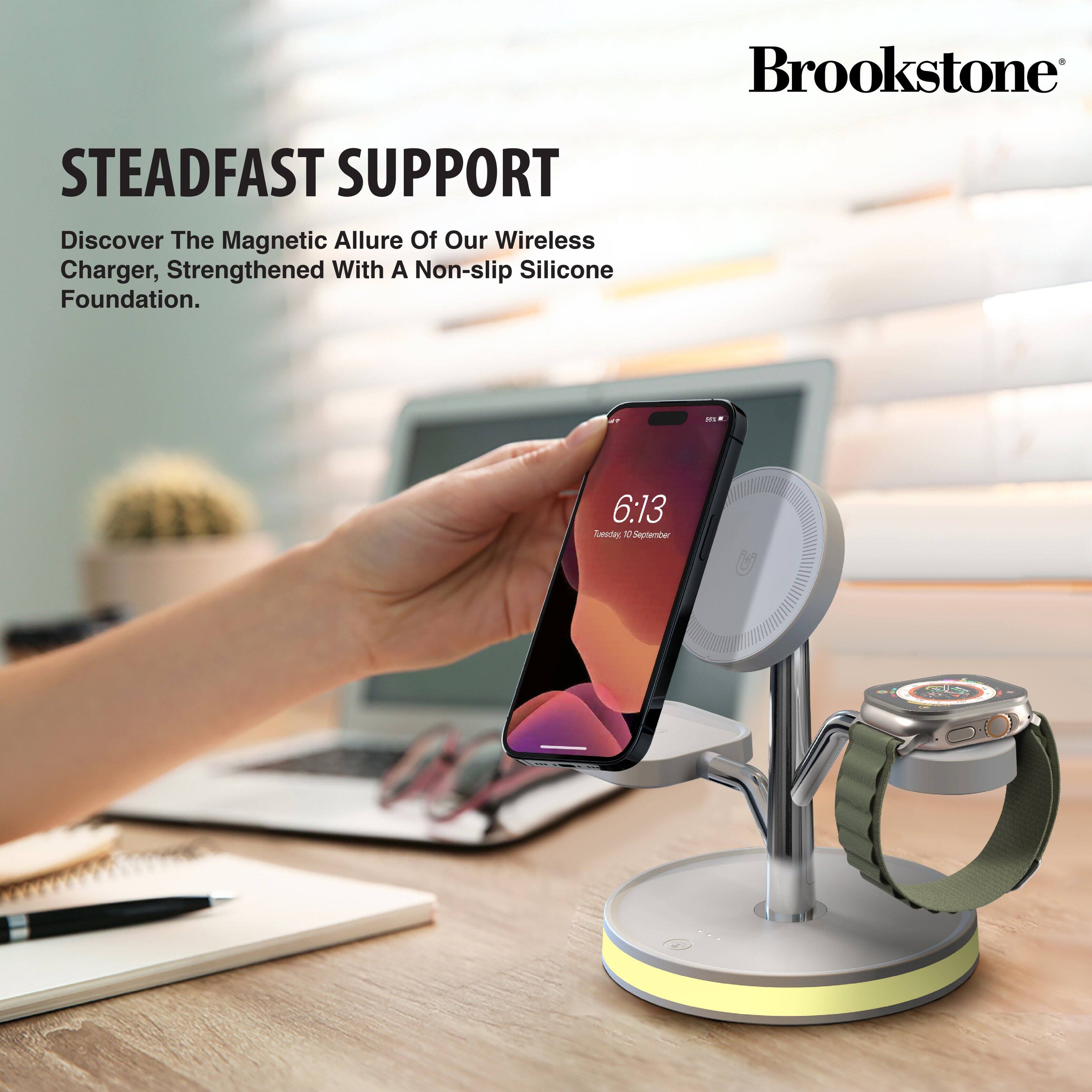 Brookstone STEADFAST SUPPORT Discover The Magnetic Allure Of Our Wireless Charger, Strengthened With A Non-slip Silicone Foundation. F - 6:13