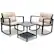 Front. Costway - 3PC Patio Rattan Conversation Set Rocking Chair Cushioned Sofa Garden Furniture - Black,Beige.