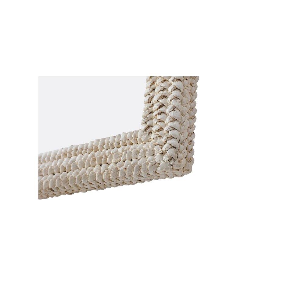 Left. Elegant Decor - Rectangle Cornhusk Mirror 36x42 in Linen White - Linen White.