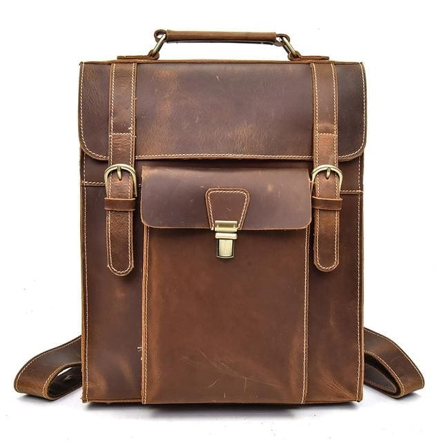 Alt View 7. Steel Horse Leather - The Vali Backpack | Handmade Vintage Leather - Brown.