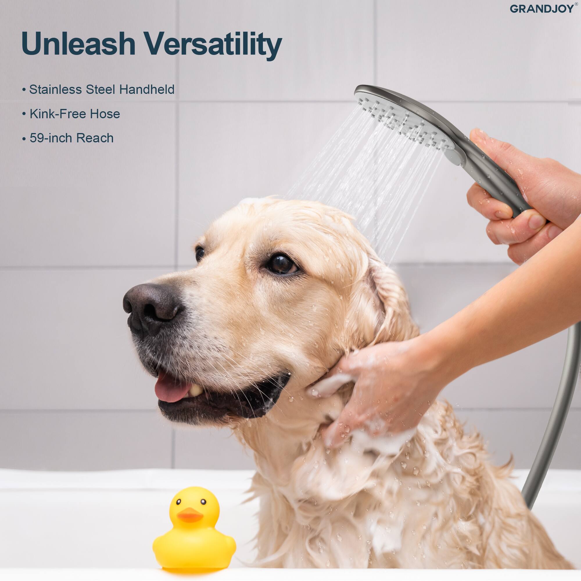 Unleash Versatility

- Stainless Steel Handheld
- Kink-Free Hose
- 59-inch Reach

GRANDJOY