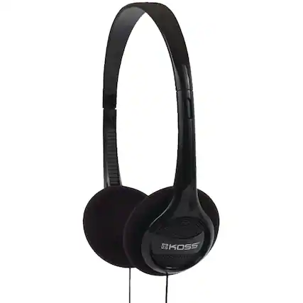 Front. Koss - KPH7 Wired On-Ear Lightweight Headphones, 3.5mm Connector, Dual-Entry Cord - Black.