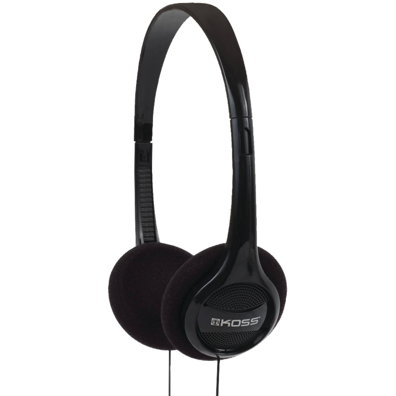 Front. Koss - KPH7 Wired On-Ear Lightweight Headphones, 3.5mm Connector, Dual-Entry Cord - Black.