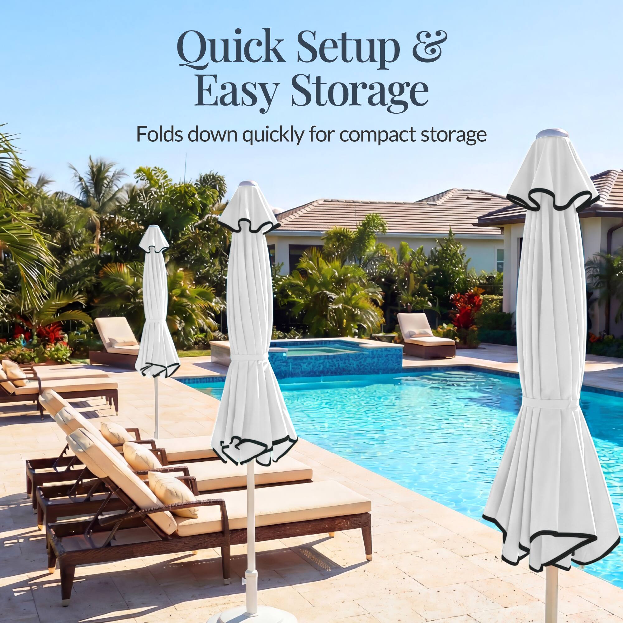 Quick Setup & Easy Storage  
Folds down quickly for compact storage