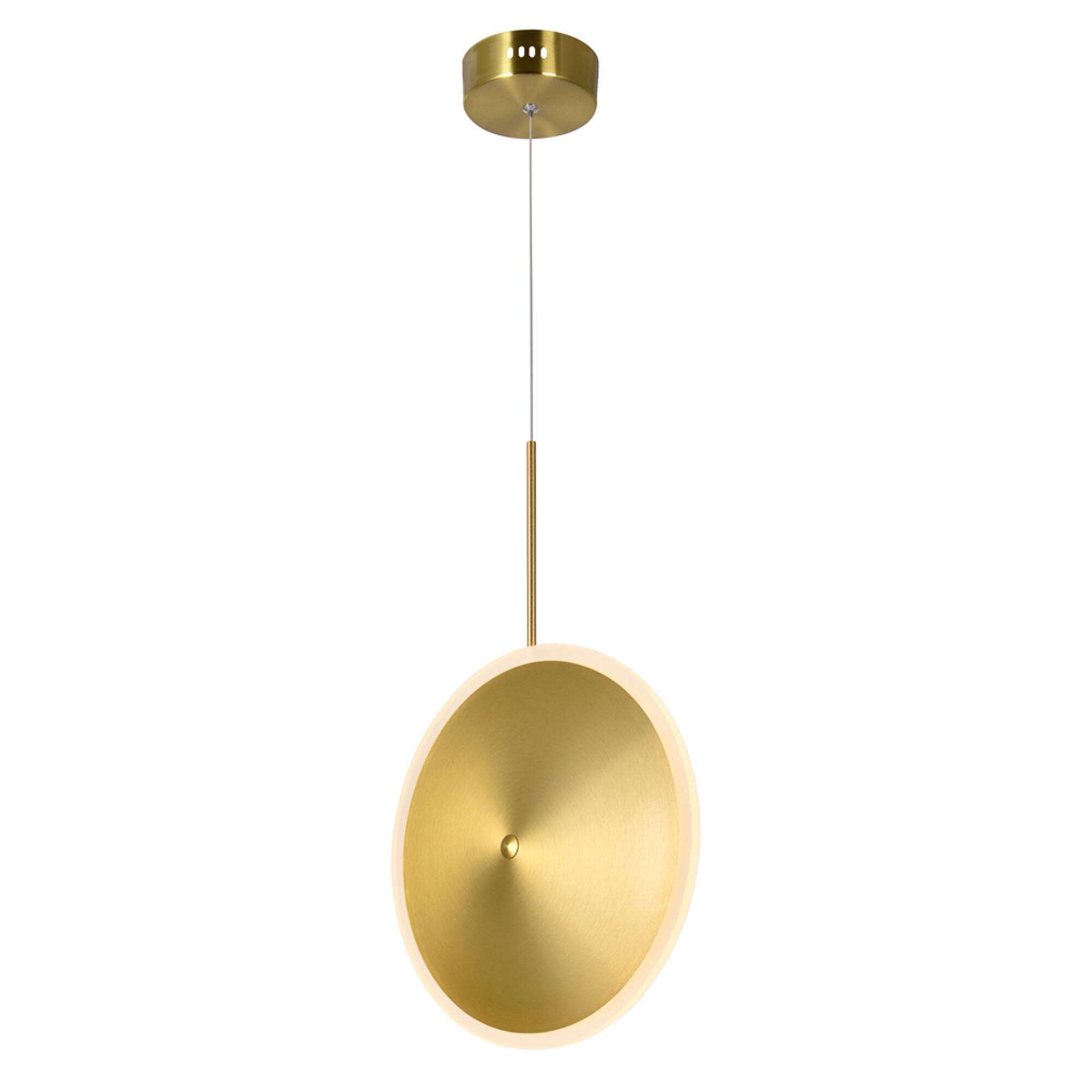 Front. CWI Lighting - Ovni LED Mini Pendant With Brass Finish - Brass.