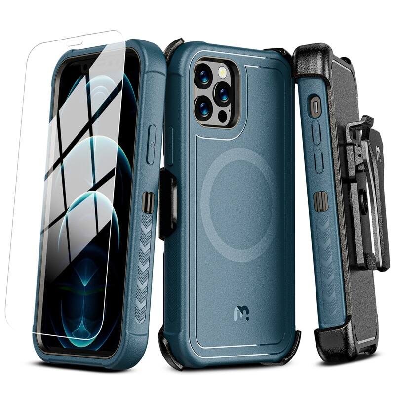 Mybat Pro Maverick Series MagSafe Case with Holster and Tempered