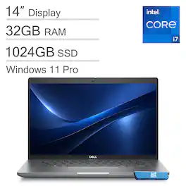 Dell - Upgraded - Latitude 5440 14" FHD Business Laptop - Intel Core i7-1355U - 32GB RAM - 1TB SSD - Thunderbolt - RGB Webcam - Win11Pro - Gray