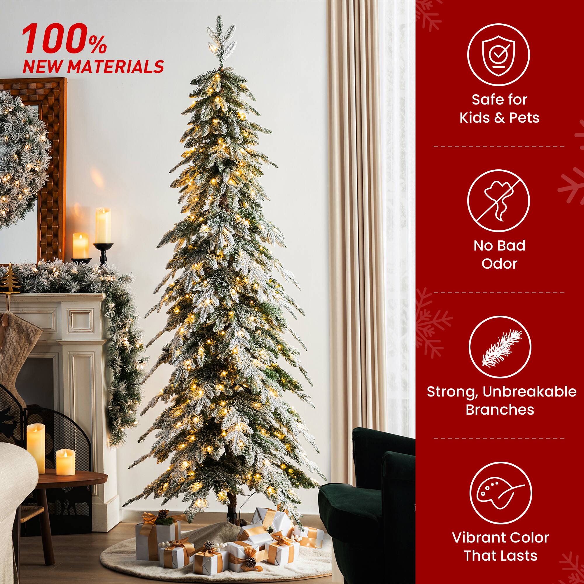 100% NEW MATERIALS

Safe for Kids & Pets

No Bad Odor

Strong, Unbreakable Branches

Vibrant Color That Lasts