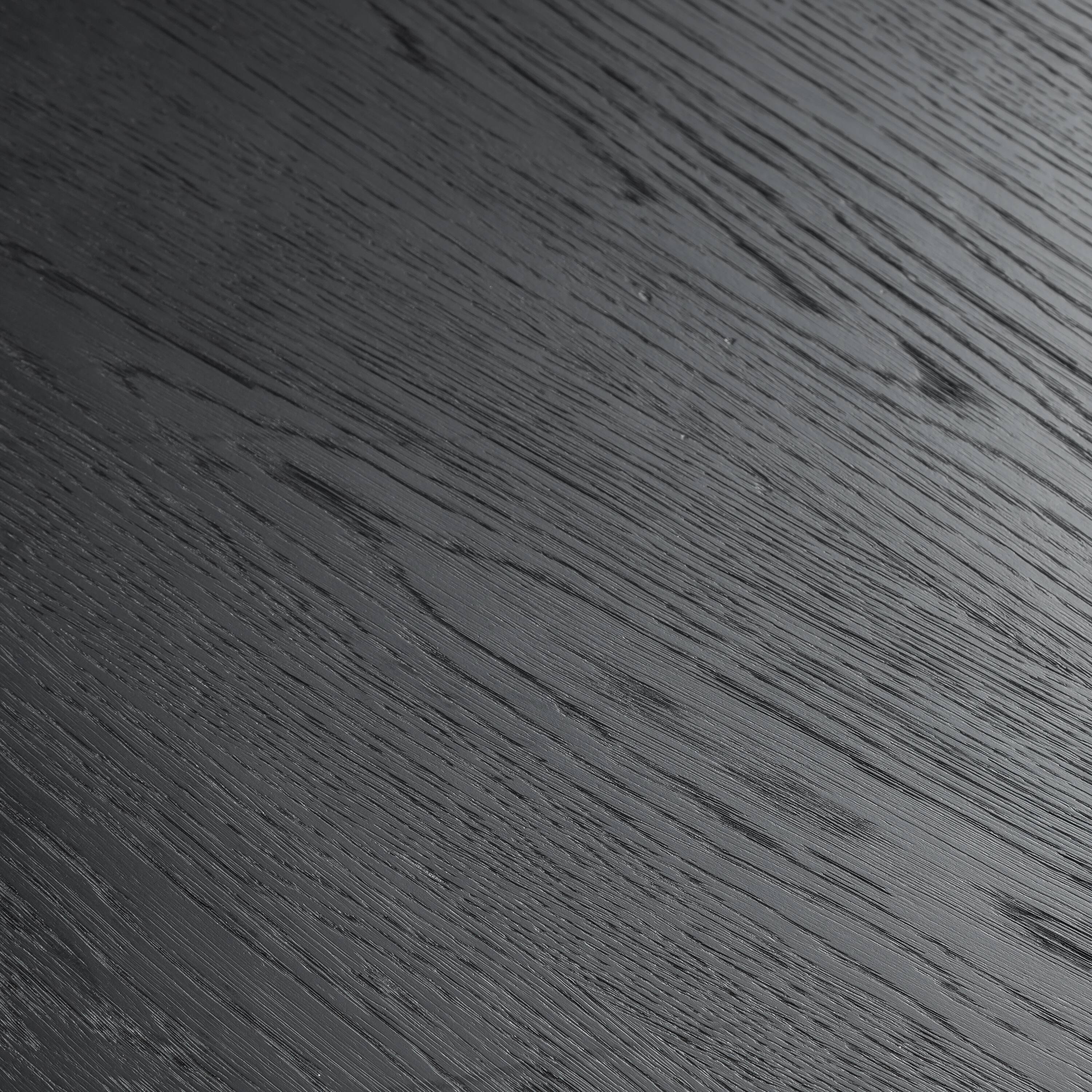 Alt View 4. PexFix - Minimalist Farmhouse Round Solid Oak 46 in. W Column Base Kitchen & Dining Table Seats 4 - Black.